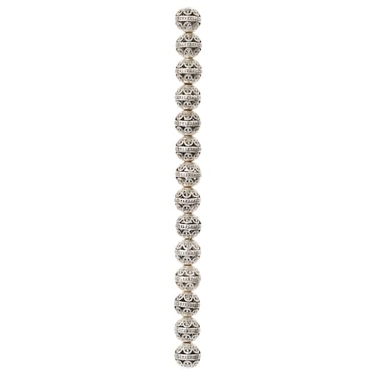 12 Pack: Silver Metal Filigree Round Beads, 12mm by Bead Landing™